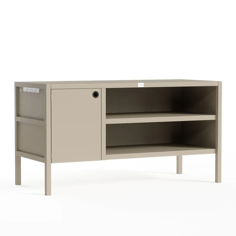 Dubbellagers uteköksskåp med dörr