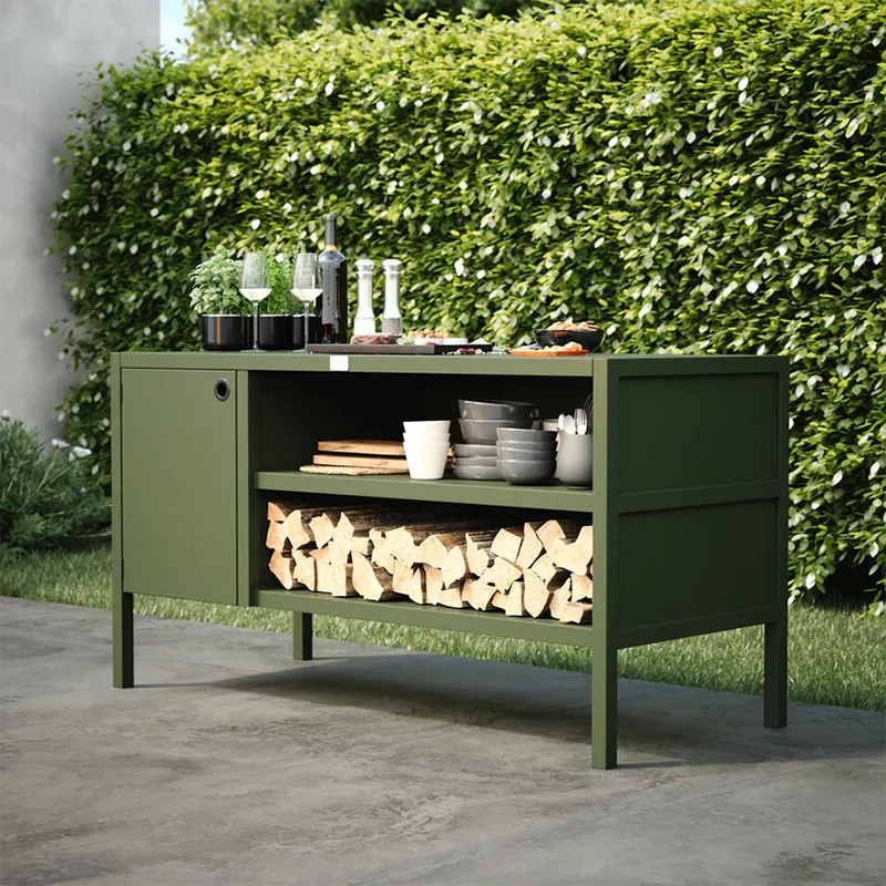 Double Layer Outdoor Kitchen Cabinet with a Door Double Layer Outdoor Kitchen Cabinet with a Door