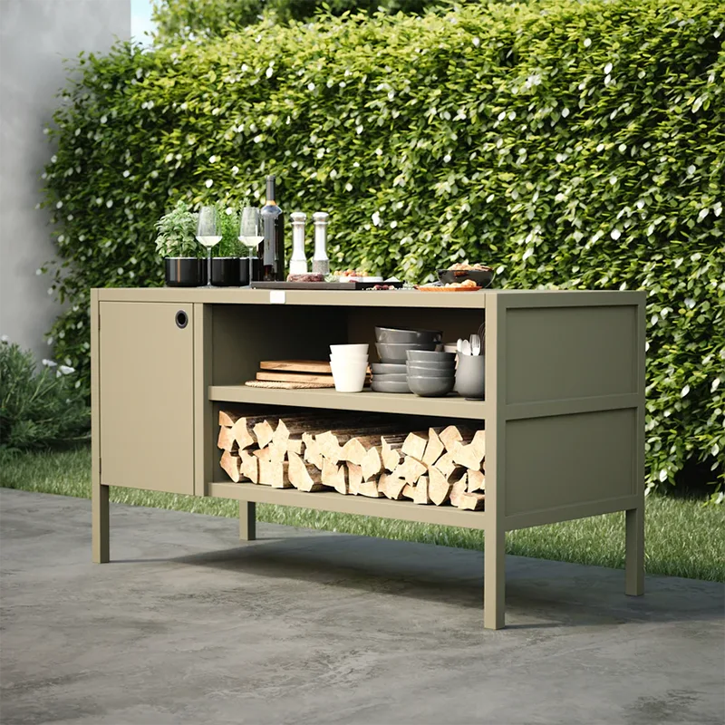 Double Layer Outdoor Kitchen Cabinet with a Door Double Layer Outdoor Kitchen Cabinet with a Door