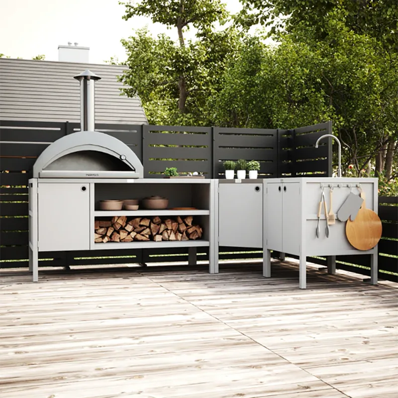 Double Layer Outdoor Kitchen Cabinet with a Door Double Layer Outdoor Kitchen Cabinet with a Door