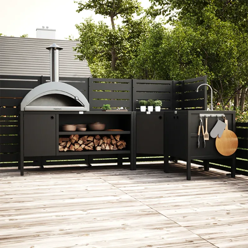 Double Layer Outdoor Kitchen Cabinet with a Door Double Layer Outdoor Kitchen Cabinet with a Door
